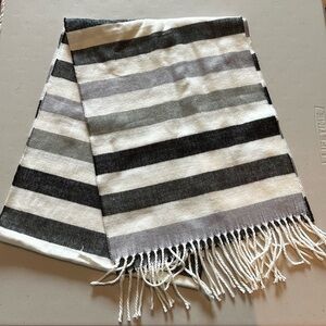 Scottish cashmere feel striped scarf
